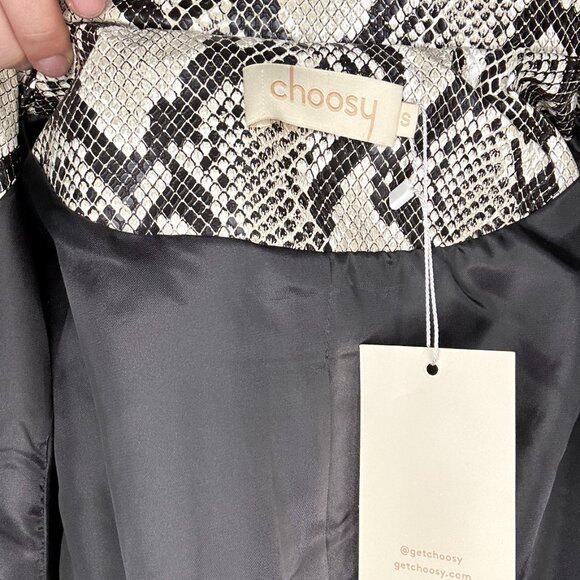 Choosy Faux Snakeskin Front Tie Trench Coat Size Small - Picture 3 of 4